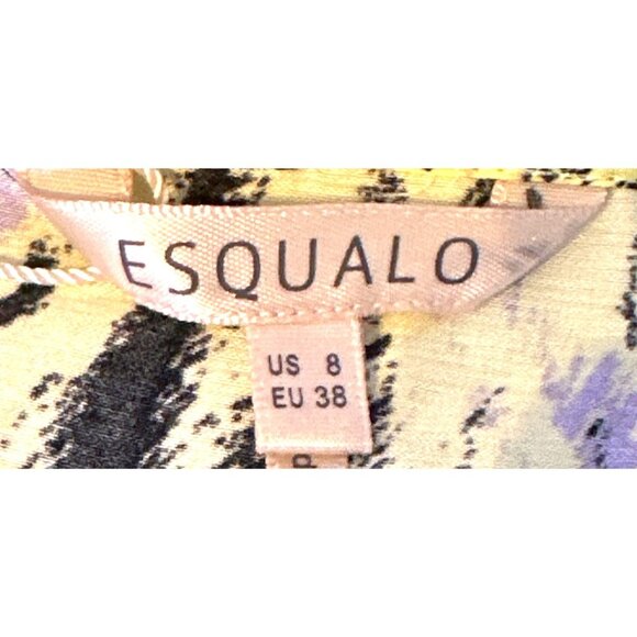 NWT‎ ESQUALO Wrap Dress Zebra Print Yellow Black  Size 8, Ruffle Feminine - Picture 15 of 16